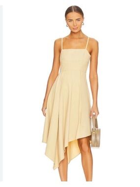 A.L.C. Asymmetrical Verona Midi Dress In Dune, 2 NWT